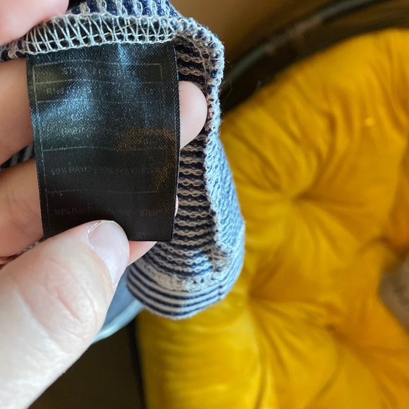 Boutique brand white and navy microstripe dress - Picture 8 of 9